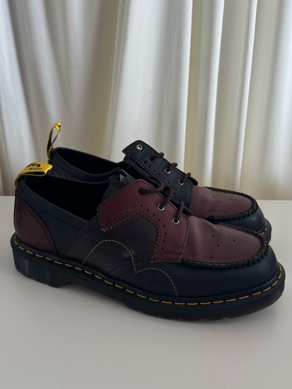 Dr. Martens 1461 Fused Patchwork Shoes Black Brown Oxblood Men's 12 Docs Unique
